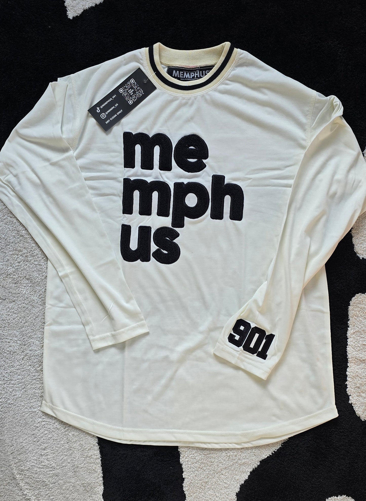 Long Sleeve MemphUS tee {Cream + Black}
