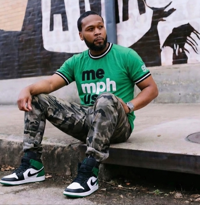 Classic Memphus Green Black and Whiite Tee