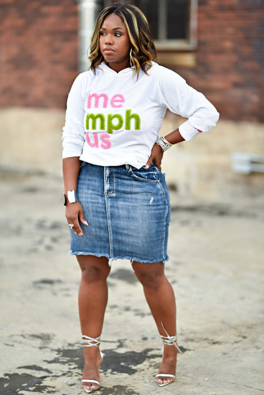 Hooded Long Sleeve MemphUS Tee {Pink + Green}