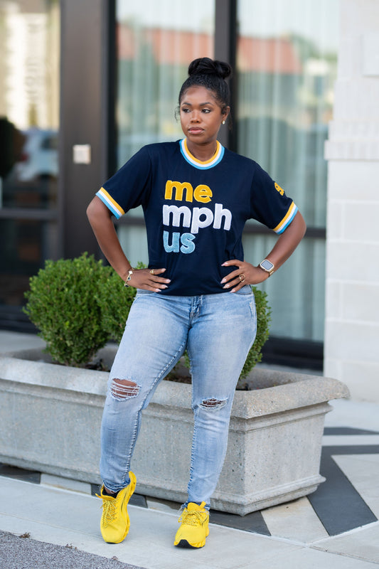 Classic MemphUS Tee | The Home Team | Navy with Yellow + Baby Blue