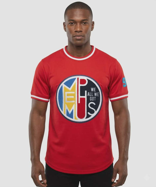 Red with Multicolor Logo