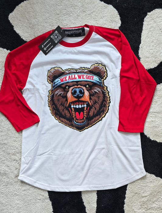 MemphUS Bear 3/4 Sleeve Baseball Tee