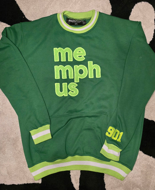 Emerald Green with lime yellow crewneck